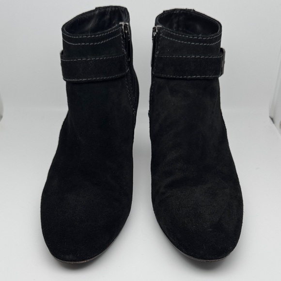 Aquatalia Black Suede Semi Pointed Zip Closure Ankle Booties Boots Size 8.5 - Picture 3 of 16